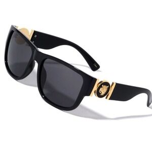 Men Sunglasses Classy Square Dark Black Lens Cholo Style Hip Hop Gangster Lentes